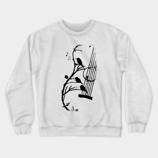 Song of Nature - Musical Bird Design Crewneck Sweatshirt